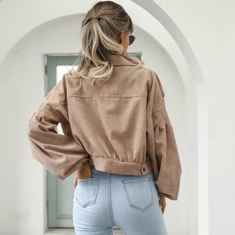 Jaqueta Cropped Manga Bufant
