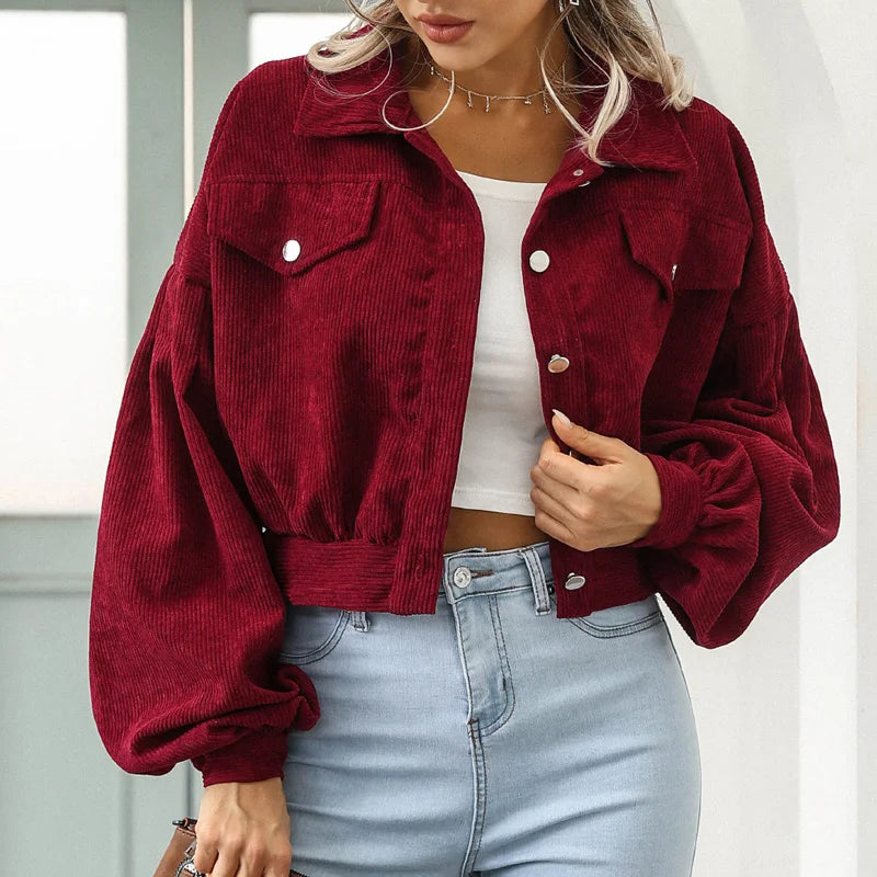 Jaqueta Cropped Manga Bufant