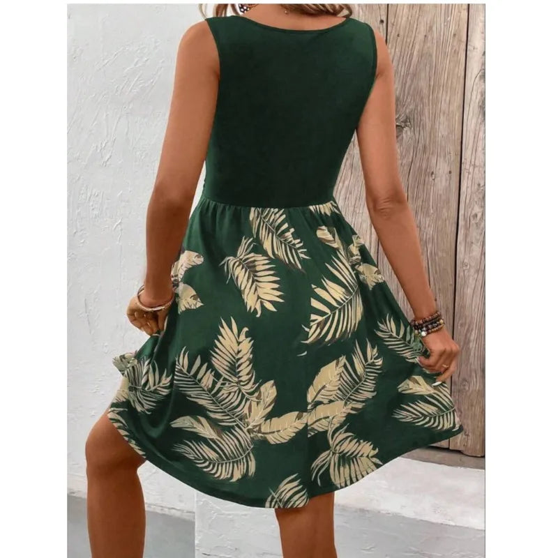 Vestido Curto Verde Tropical