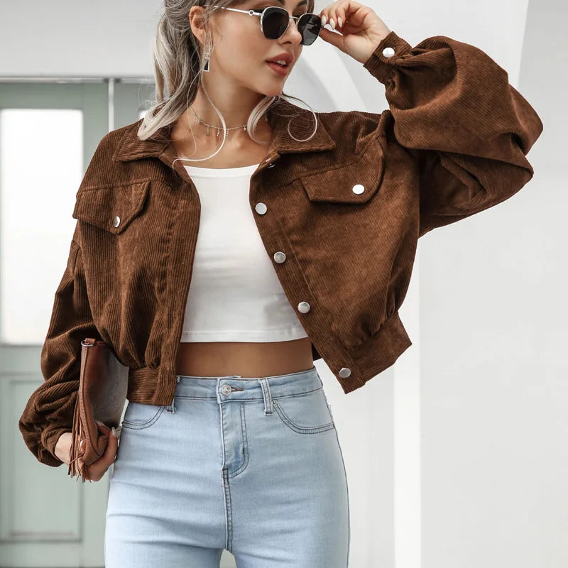 Jaqueta Cropped Manga Bufant