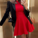 Vestido Curto Gola Alta